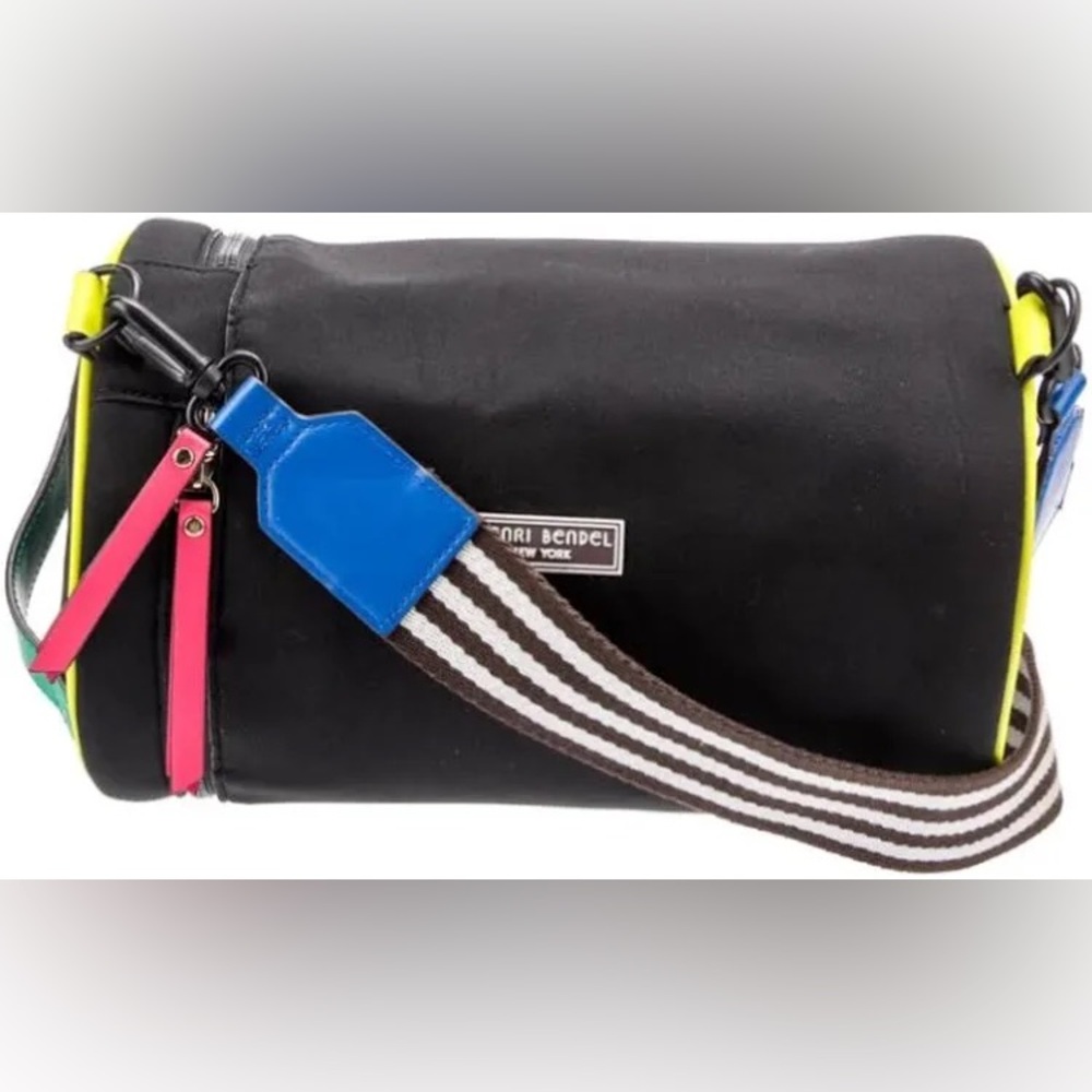 HENRI BENDEL Leather Trim Neoprene Insulated Cooler Crossbody Bucket Bag 11 X 23 - Picture 4 of 12